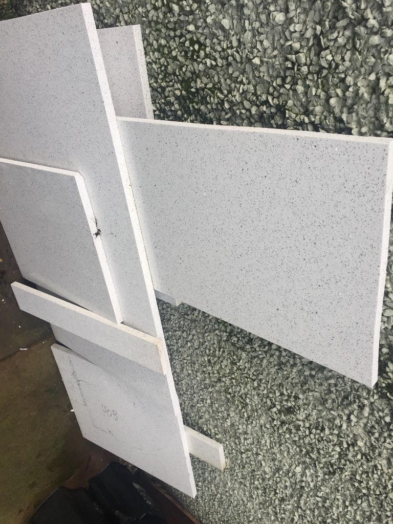 chipped quartz worktop