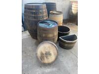 Half whiskey barrel planters 