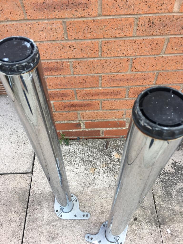 TWO BREAKFAST BAR LEG KITCHEN WORKTOP SUPPORT POLISHED ...