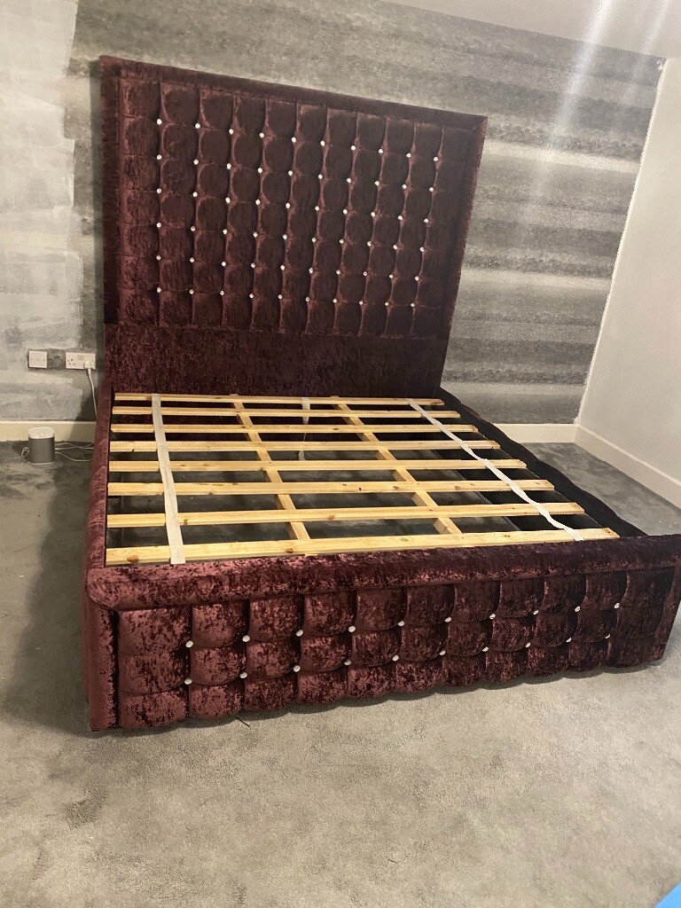 Purple crush velvet bed frame Dimonds in Liverpool, Merseyside Gumtree