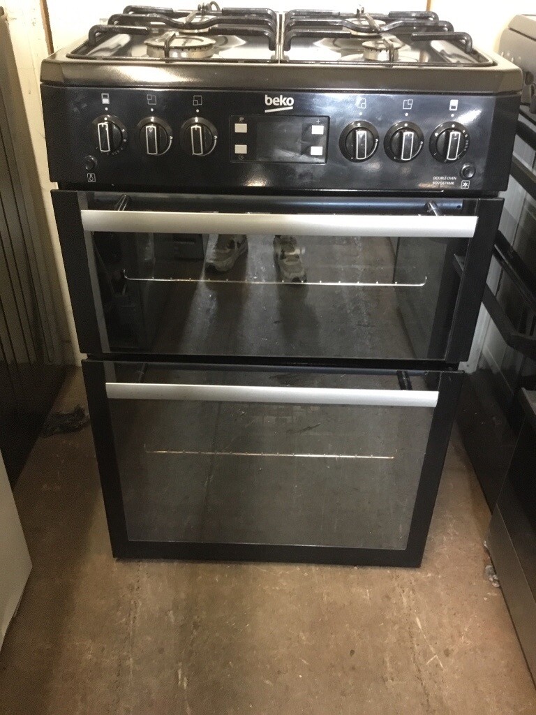 Beko gas cooker 60cm FSD Black double oven 3 months warranty free local
