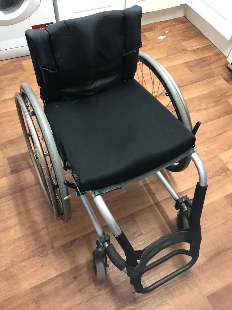 Quickie Wheelchair. Quick Release Wheels, Collapsing Back, Very Light