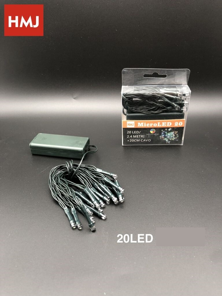 Serie Luci di Natale a batteria 20 Micro LED Luce Multicolore Decorazione hmj