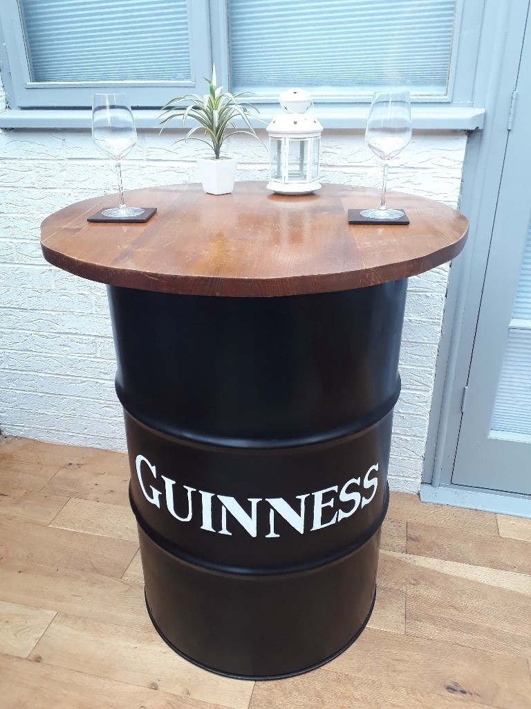 Superb Guinness Oil Drum Bar Table. Industrial/Shabby Chic/Upcycling