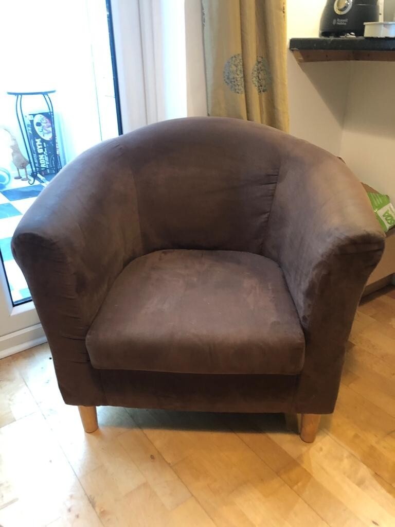 Tub chair. Comfy faux suede. in Henbury, Bristol Gumtree