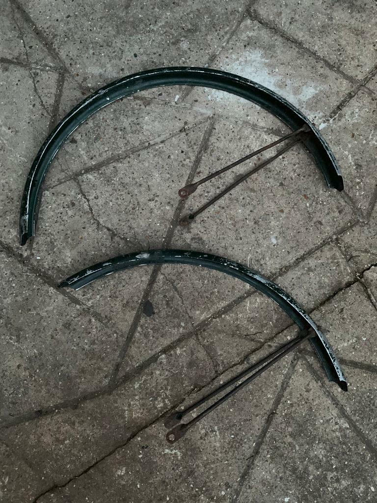 Pair of vintage aluminium bicycle bike mudguards for 26” wheels in