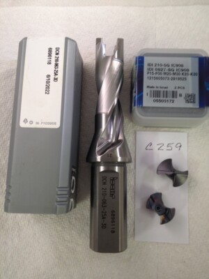 NEW ISCAR CHAM DRILL DCN 210-063-25A-3D. W/  IDI 210-SG CARBIDE INSERTS {C259}