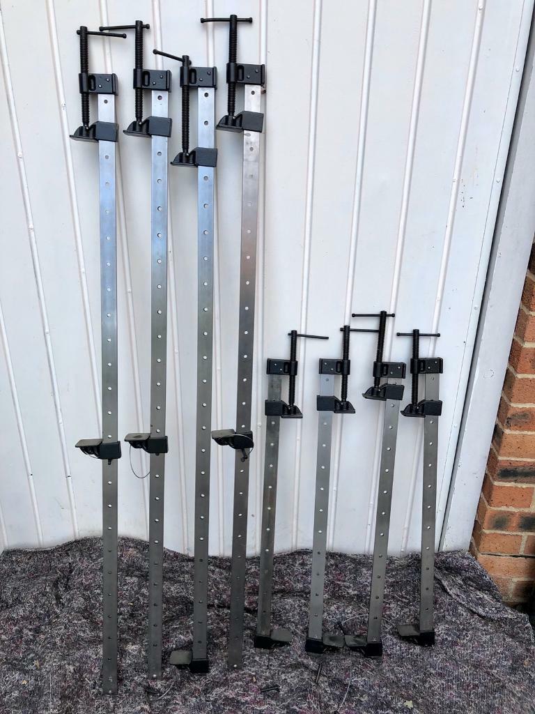 Steel sash clamps, excellent condition, 4 x 48” & 4 x 24” in Reading