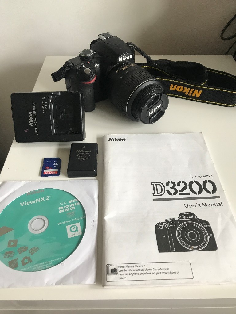 Nikon D D3200 24.2MP Digital SLR Camera - Black (Kit w/ AF-