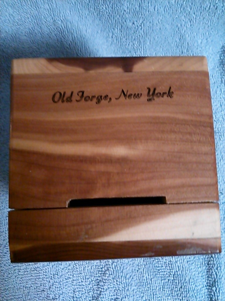 Vintage Cedar Safe Bank, Old Forge,NY