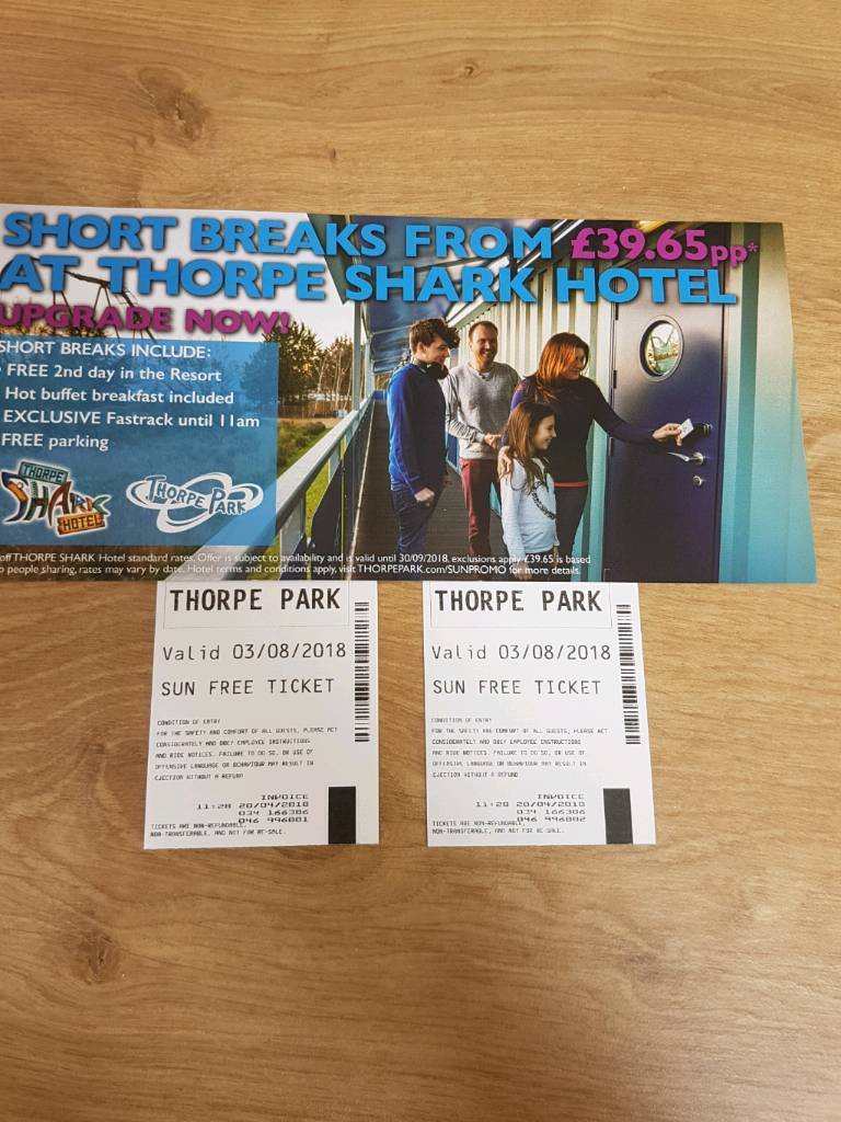 Thorpe Park Tickets Fri 3 Aug 18 in Rustington, West Sussex Gumtree