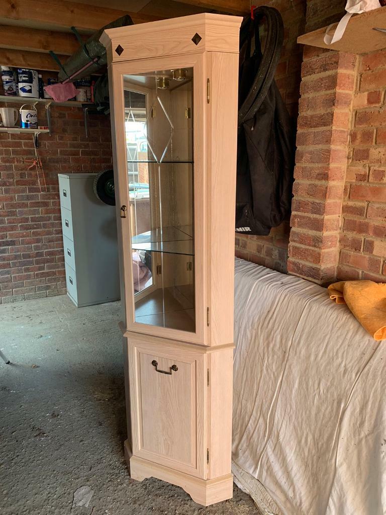 Light oak coloured corner display in Peterborough