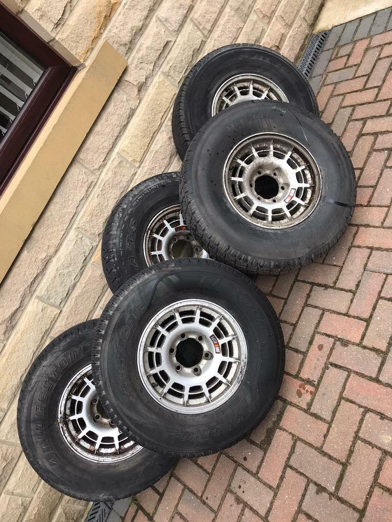 5 x Ralliart wheels and tyres for shogun/Pajero in Bradford, West