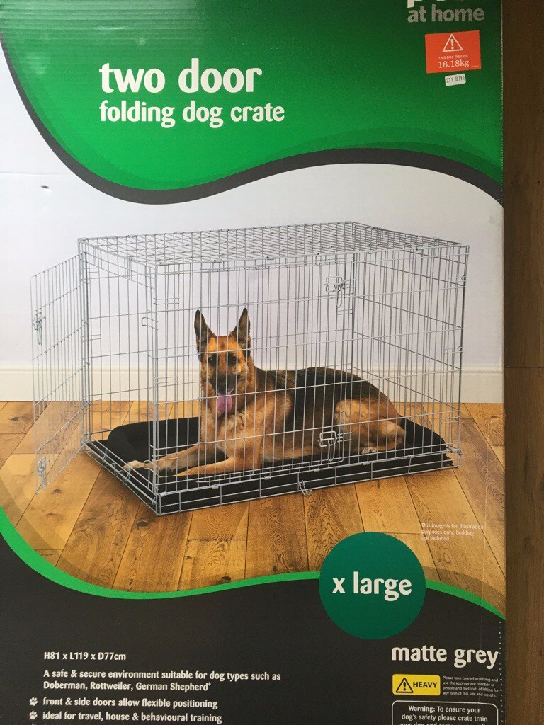 Extra Large Dog Crate 2 Door / Folding + 2 memory foam mattresses