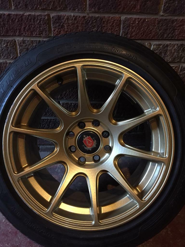 15 inch alloy wheels with tyres AXE EX8 15x8 4x100/4x108 (like XXR 527