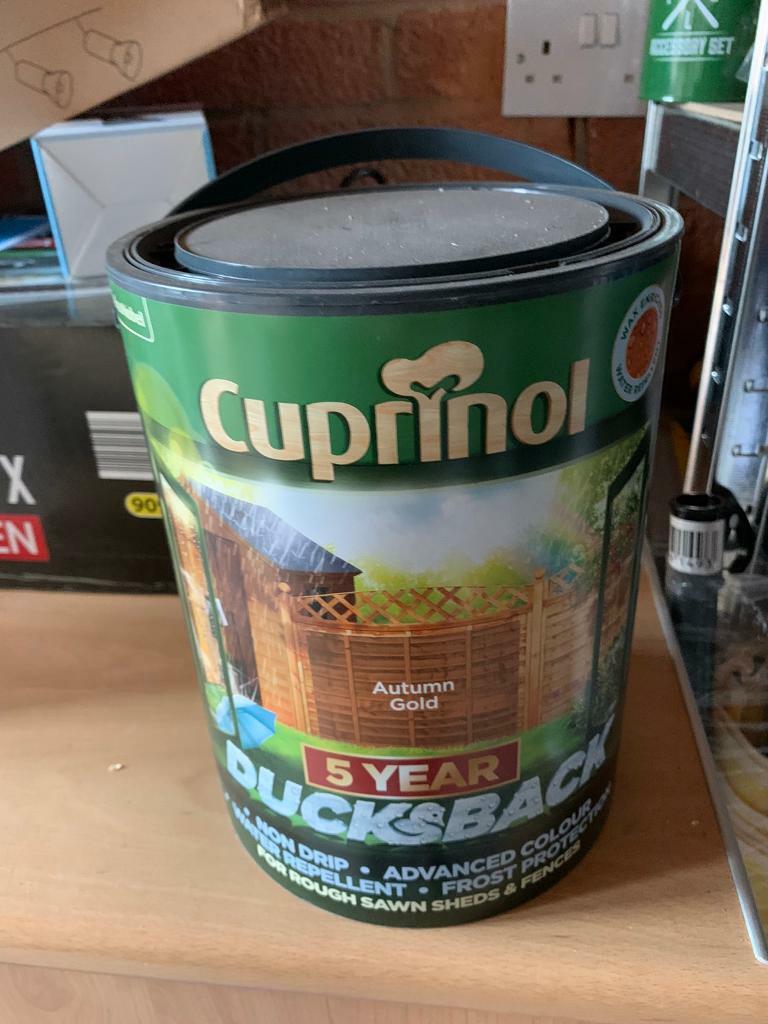 Brand new unopened Cuprinol fence/shed paint in Autumn Gold colour in Loughborough
