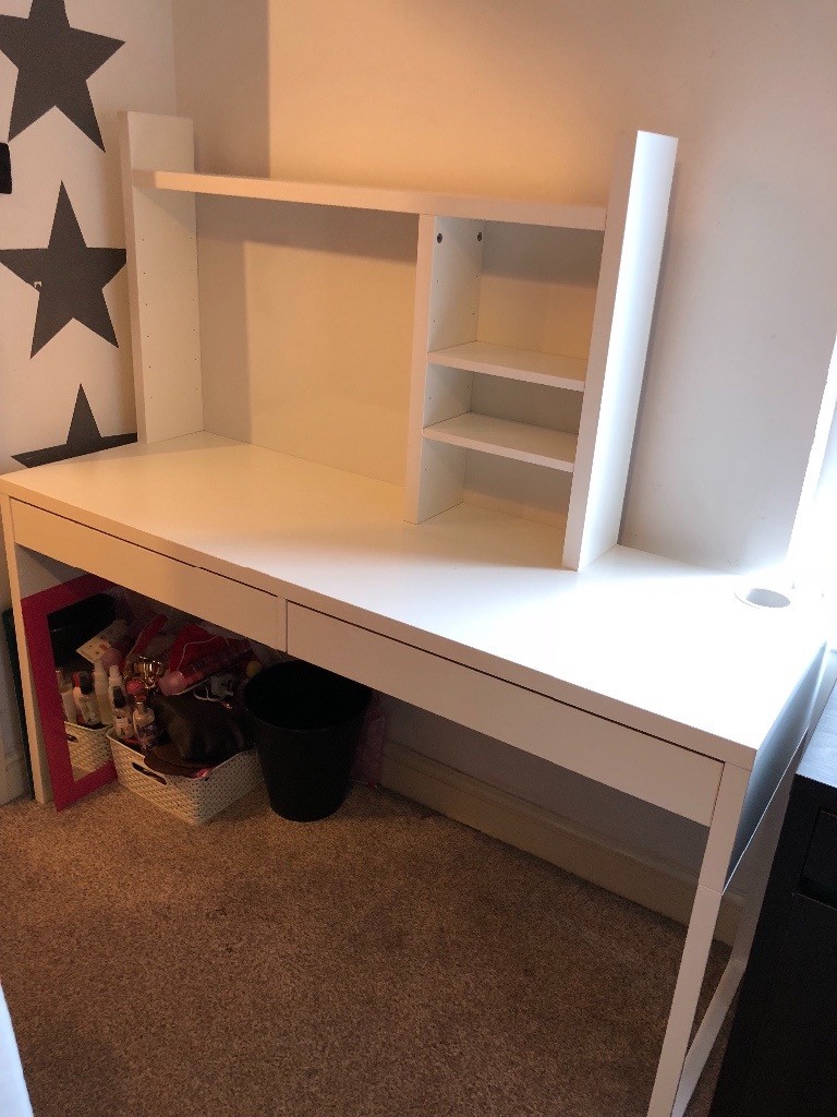 IKEA micke white desk with add on unit in Netherfield