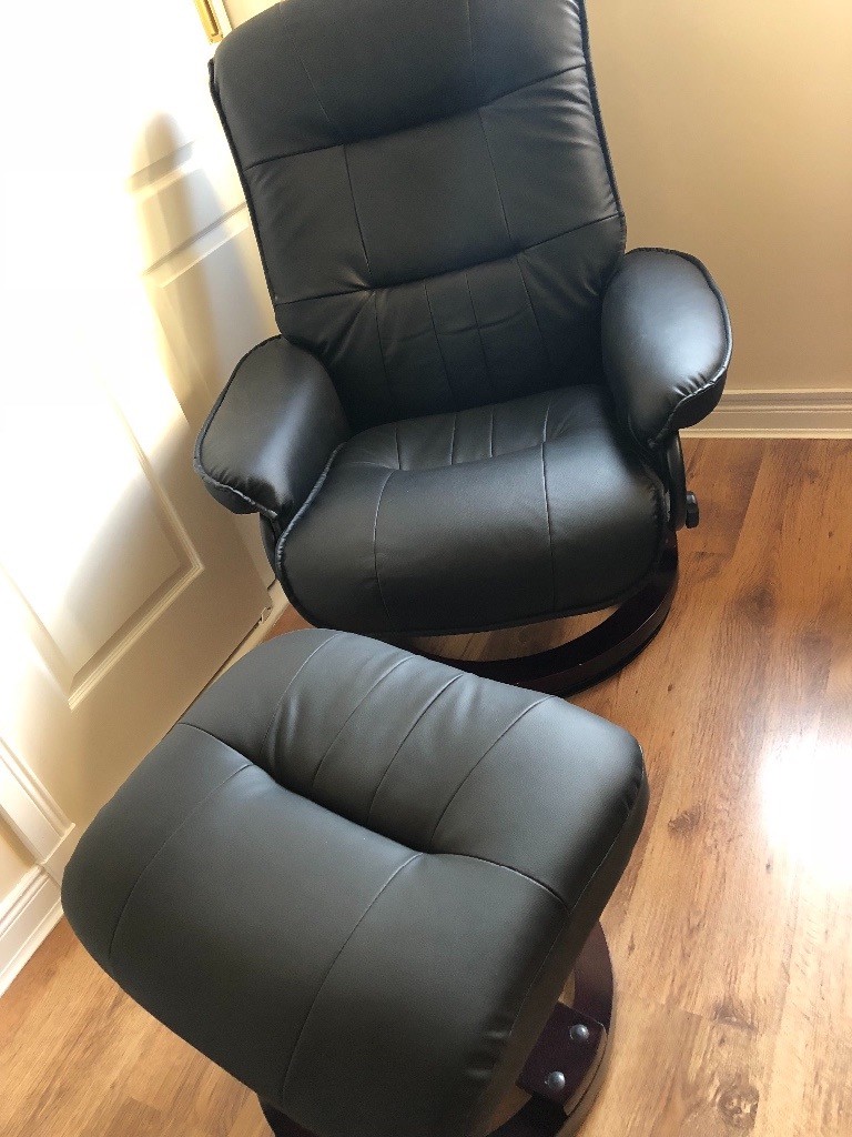 Leather Chair and Stool | in Peterhead, Aberdeenshire | Gumtree