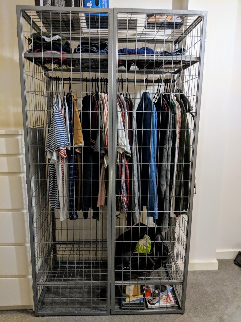 Ikea Ps 2014 Wardrobe Silver Metal Cage Style 101x187 Cm In
