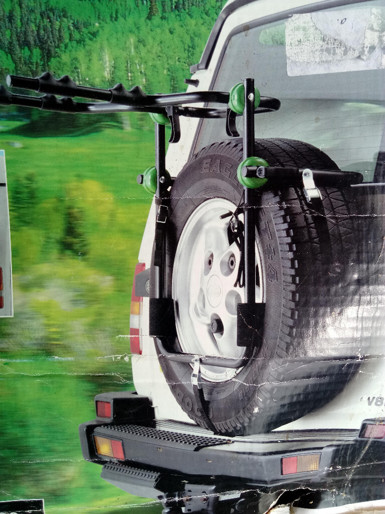 2 BIKE RACK / CARRIER FOR FITTING OVER A REAR MOUNTED SPARE WHEEL in