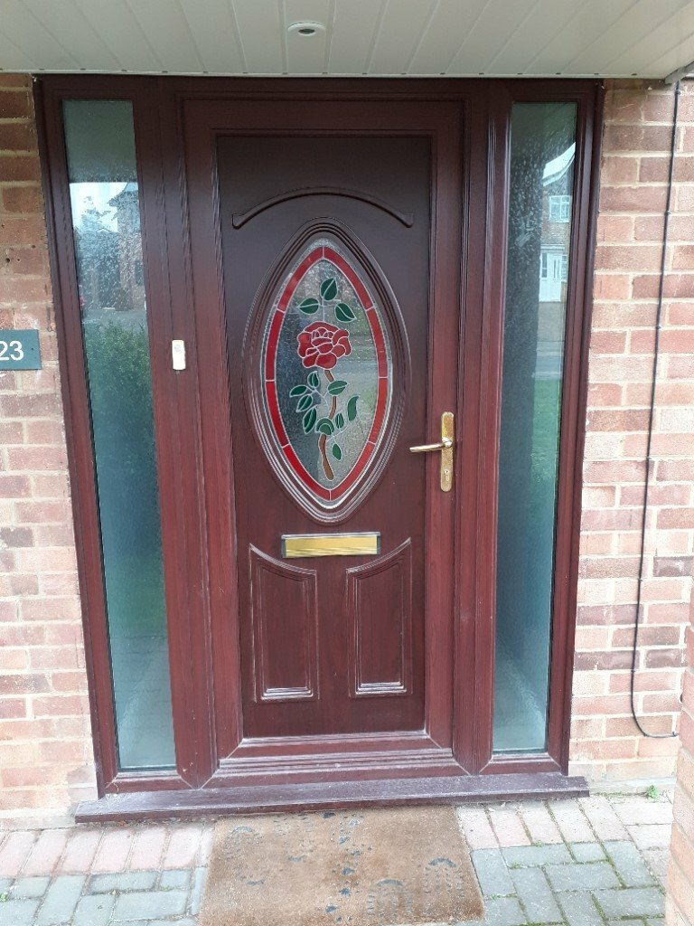 UPVC ROSEWOOD FRONT DOOR WITH SIDE PANELS in Ipswich, Suffolk Gumtree