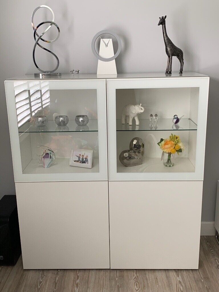 Ikea Besta Display Cabinet White Gloss Brand New In Newton