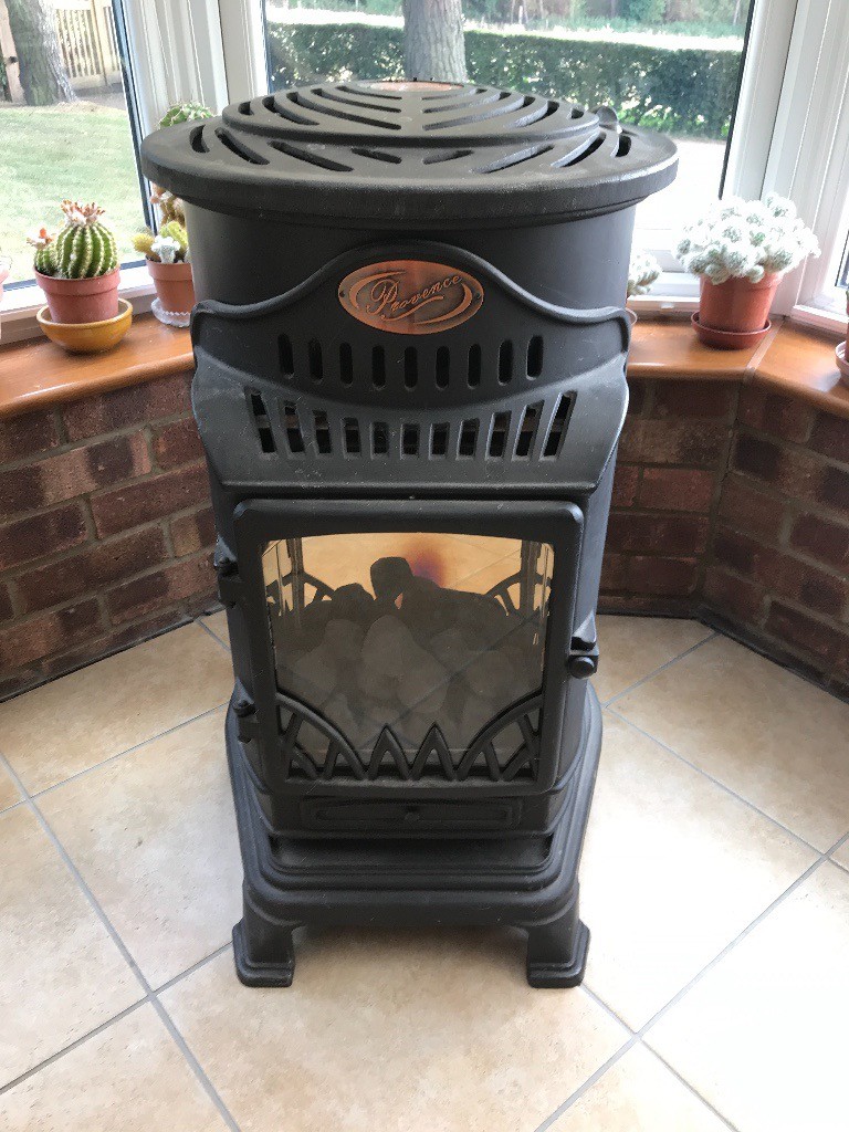 Provence Portable Matt Black Gas Stove - heater / Antique wood burning ...