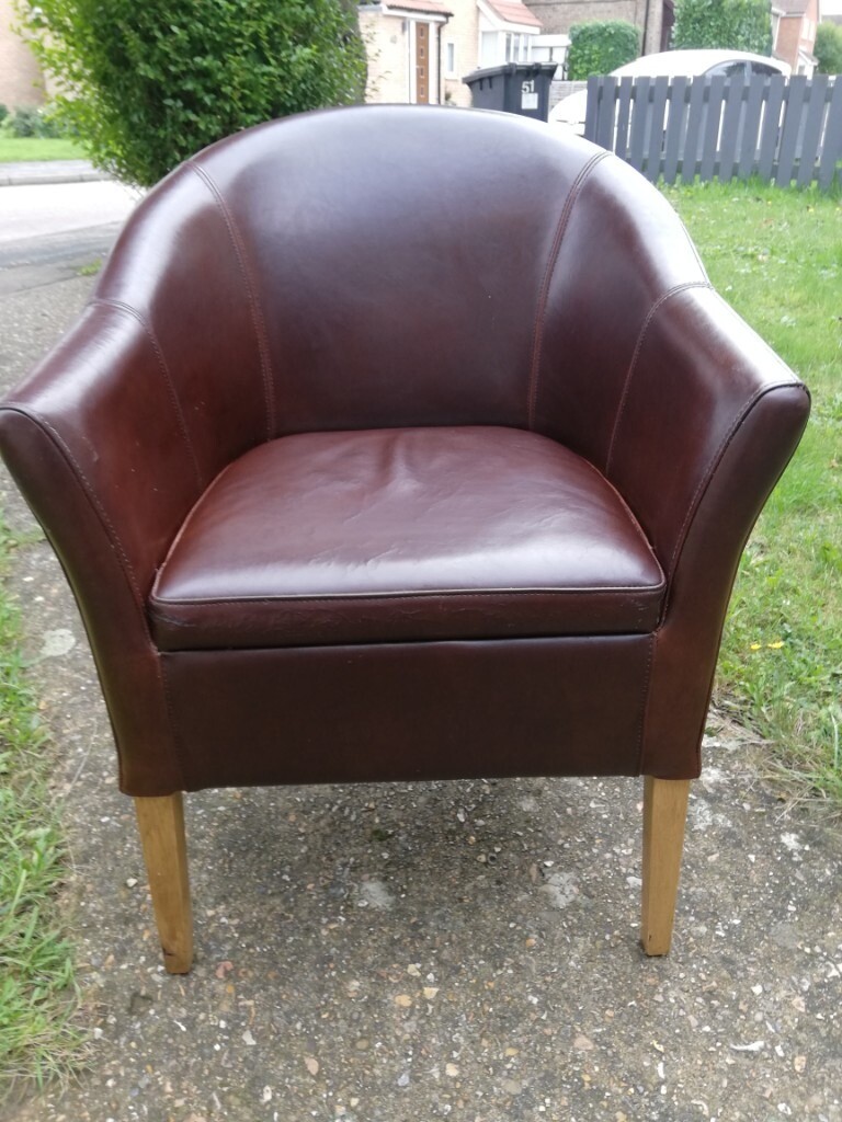 Brown Leather armchair | in Peterborough, Cambridgeshire | Gumtree
