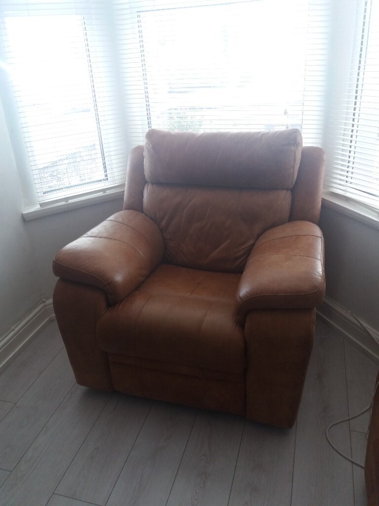 DFS Journey leather power recliner sofa and chair in Whitehaven