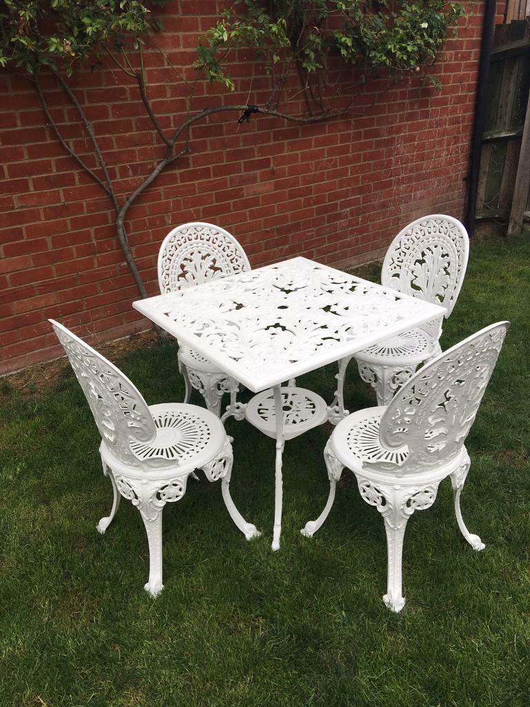 Cast Iron Garden Table 4 Chairs Set In Woodbridge Suffolk