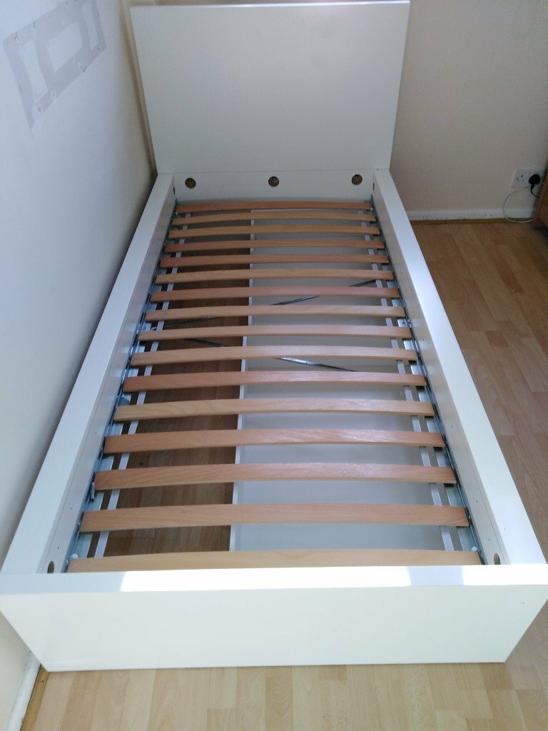 Ikea Malm White High Single Bed Frame With Storage Vgc In