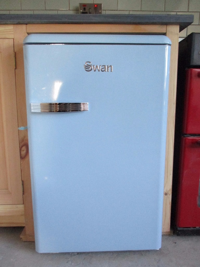 Lovely Swan Retro Under Counter Fridge Baby blue X REDUCED X in