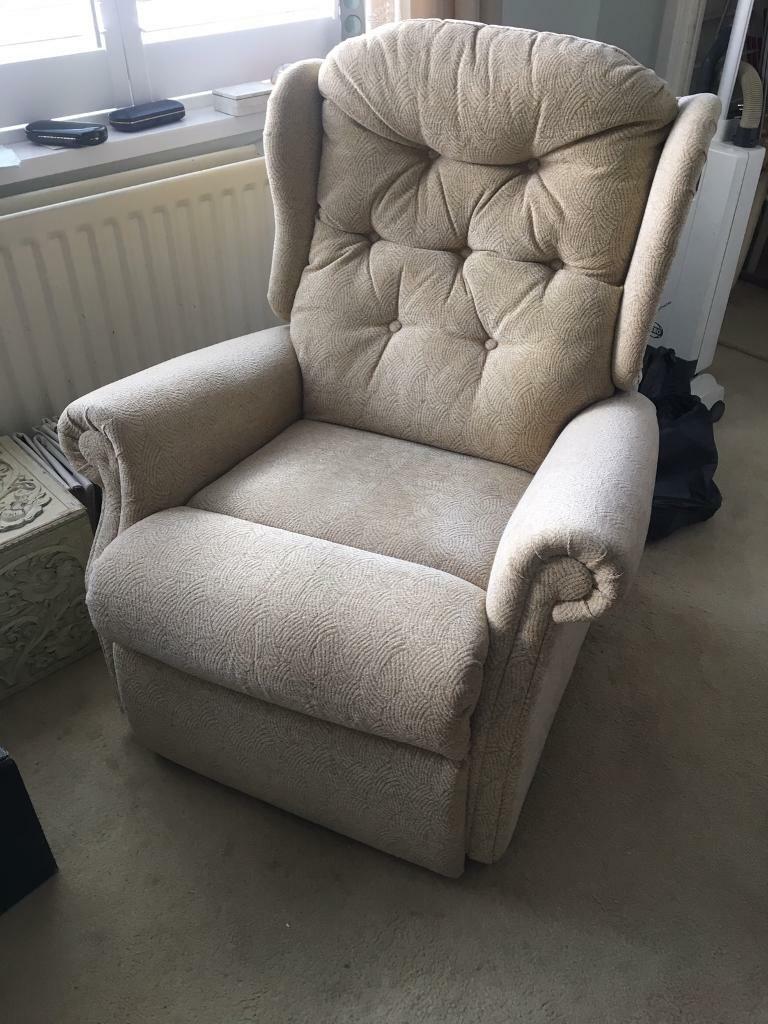 Electric reclining cream armchair in Houghton Le Spring, Tyne and