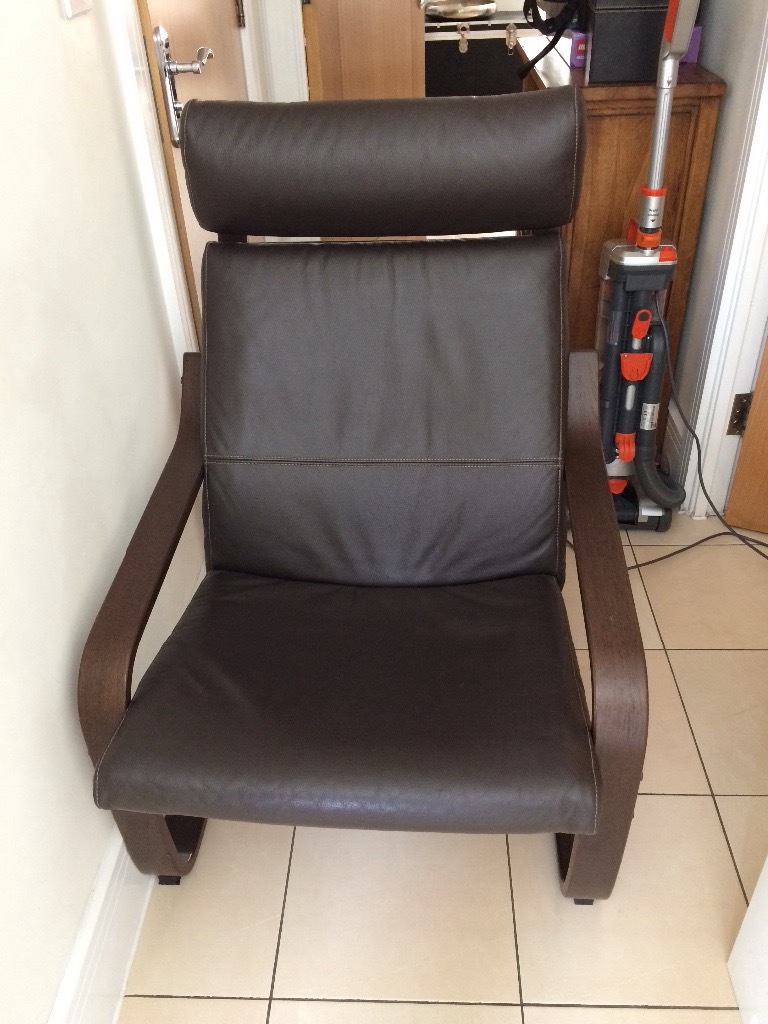 Ikea Brown Leather Poang Chair in Esher, Surrey Gumtree