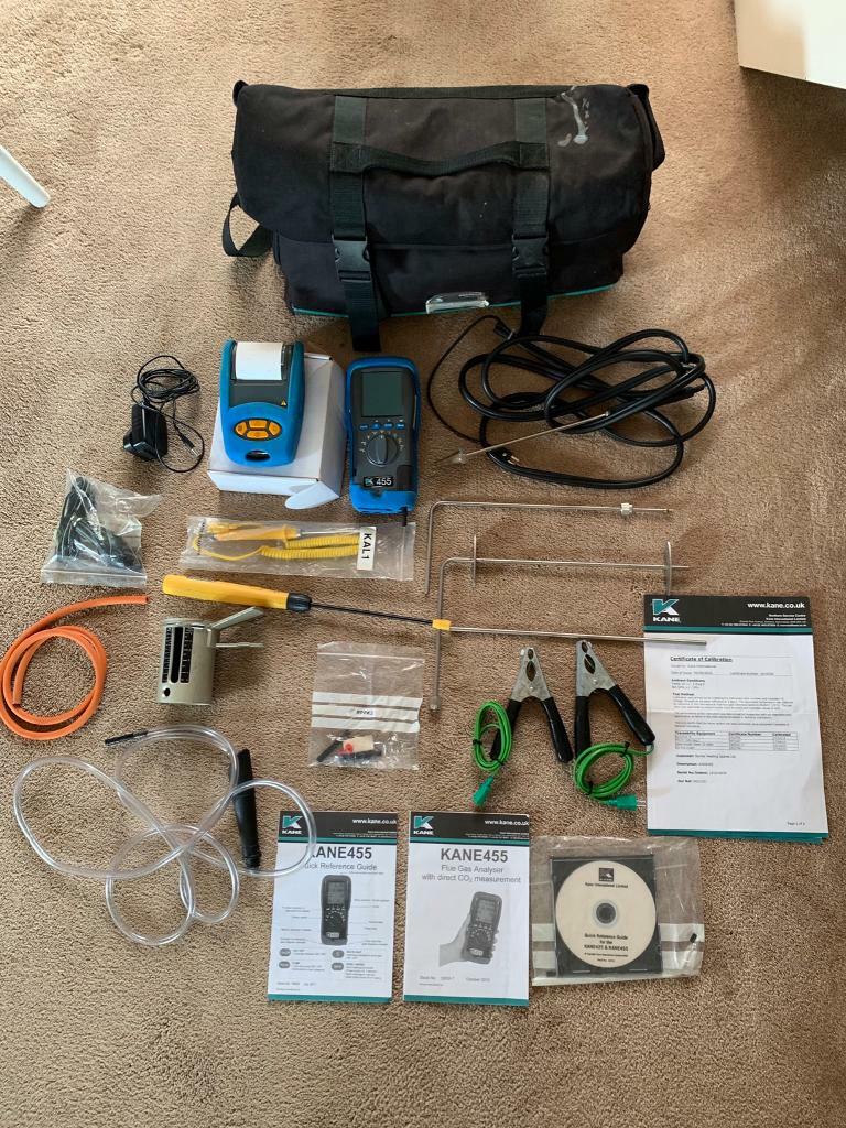 Kane 455 Flue Gas Analyser and Accessories including Kane GLD 450 plus