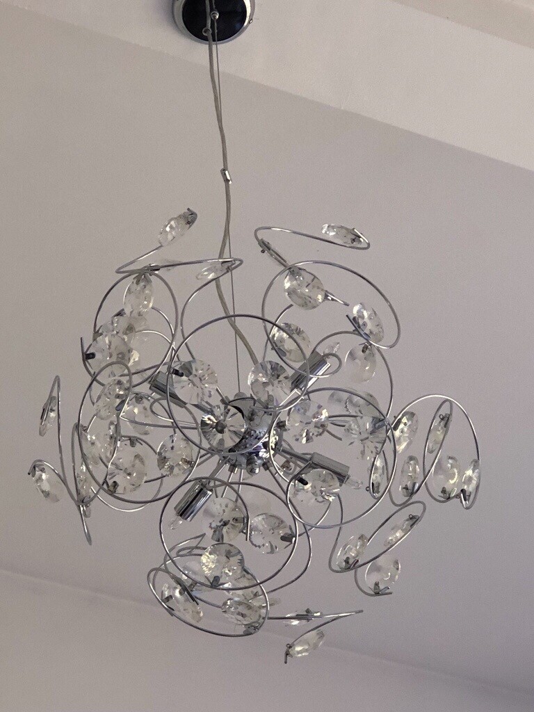 One Large Ceiling Light And Four Matching Wall Lights