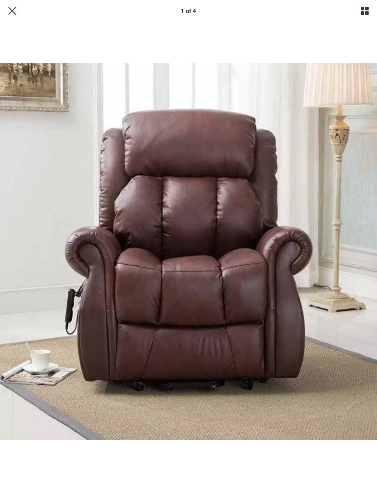 Wellington Dual Motor Leather Riser/Recliner Chair in Stalham