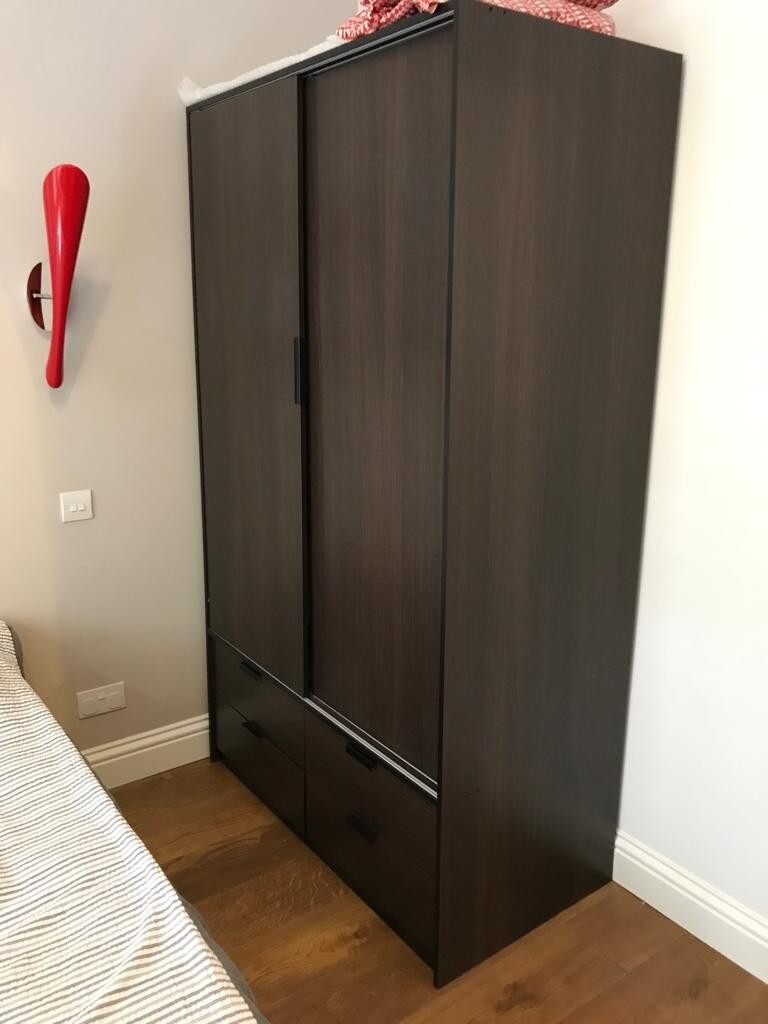 Ikea Double Wardrobe W Sliding Door Drawers Perfect Condition