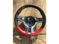 Vauxhall Adam Jam Steering Wheel 2015 Black + Red Multifunction. Free postage 