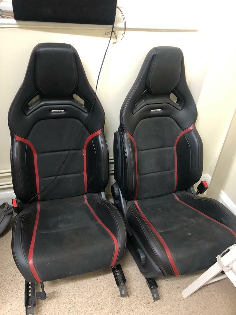 MERCEDES A45 AMG BUCKET SEATS FRONT PAIR SPORTS RECARO WINGBACKS | in