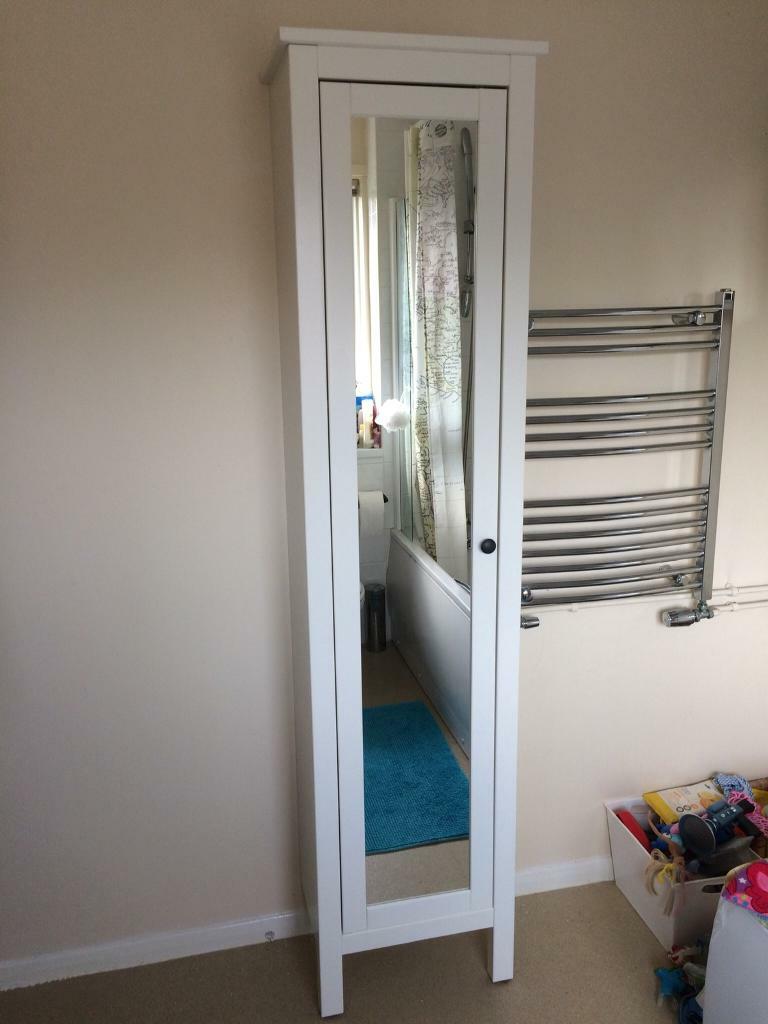 IKEA HEMNES High Cabinet (white) with Mirror Door | in ...
