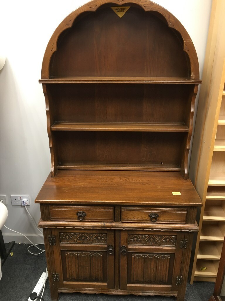 BHF OLD CHARM Wood Bros Country Style Dark Oak Arched Welsh Dresser