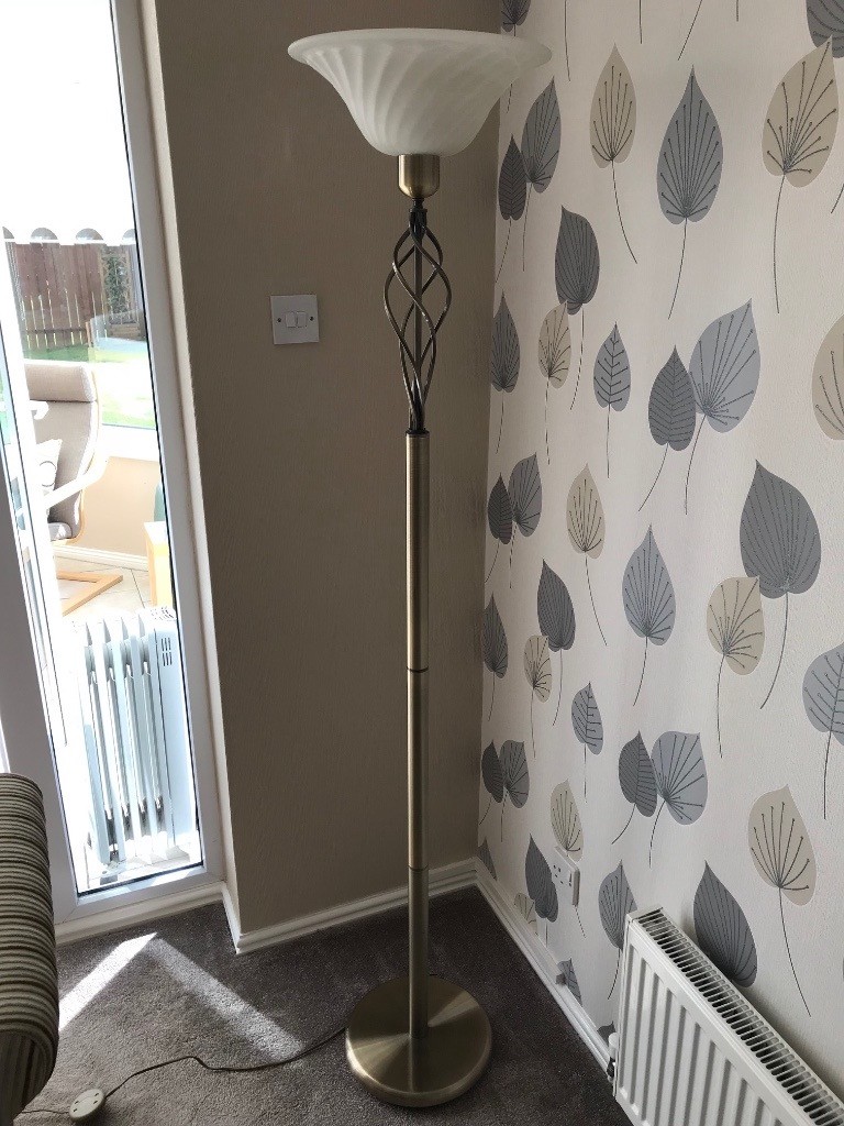 Uplighter In Antique Brass Finish In Hartlepool County