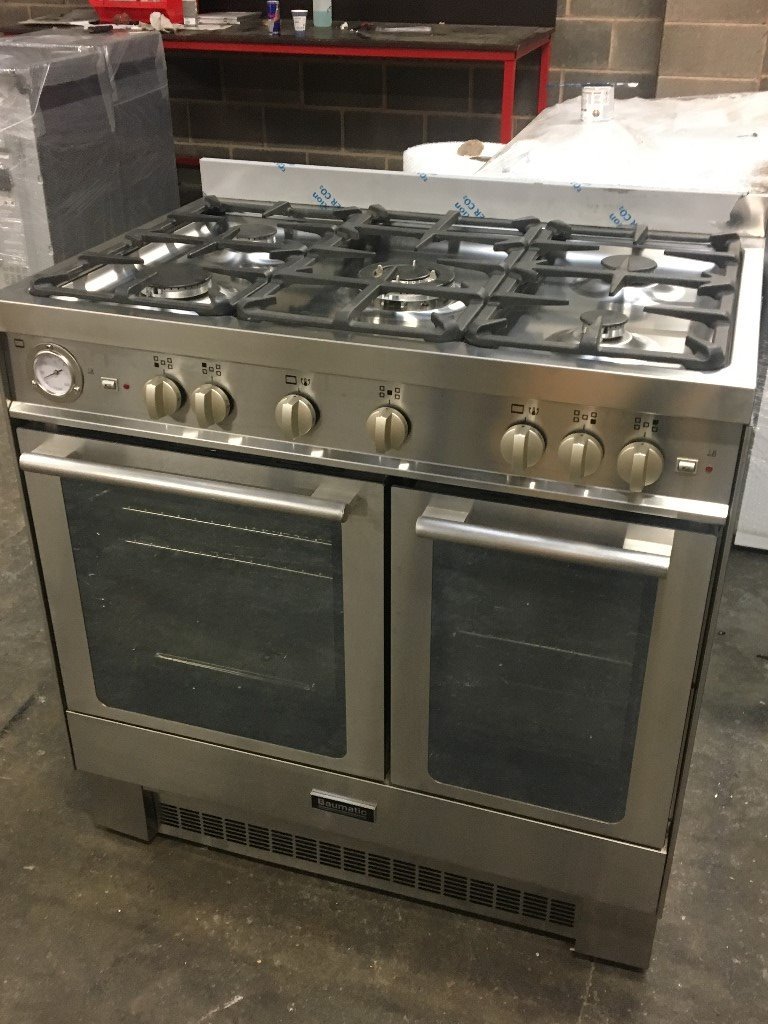 Baumatic BCG925SS 90cm Wide Dual Fuel Range Cooker Oven Twin Cavity