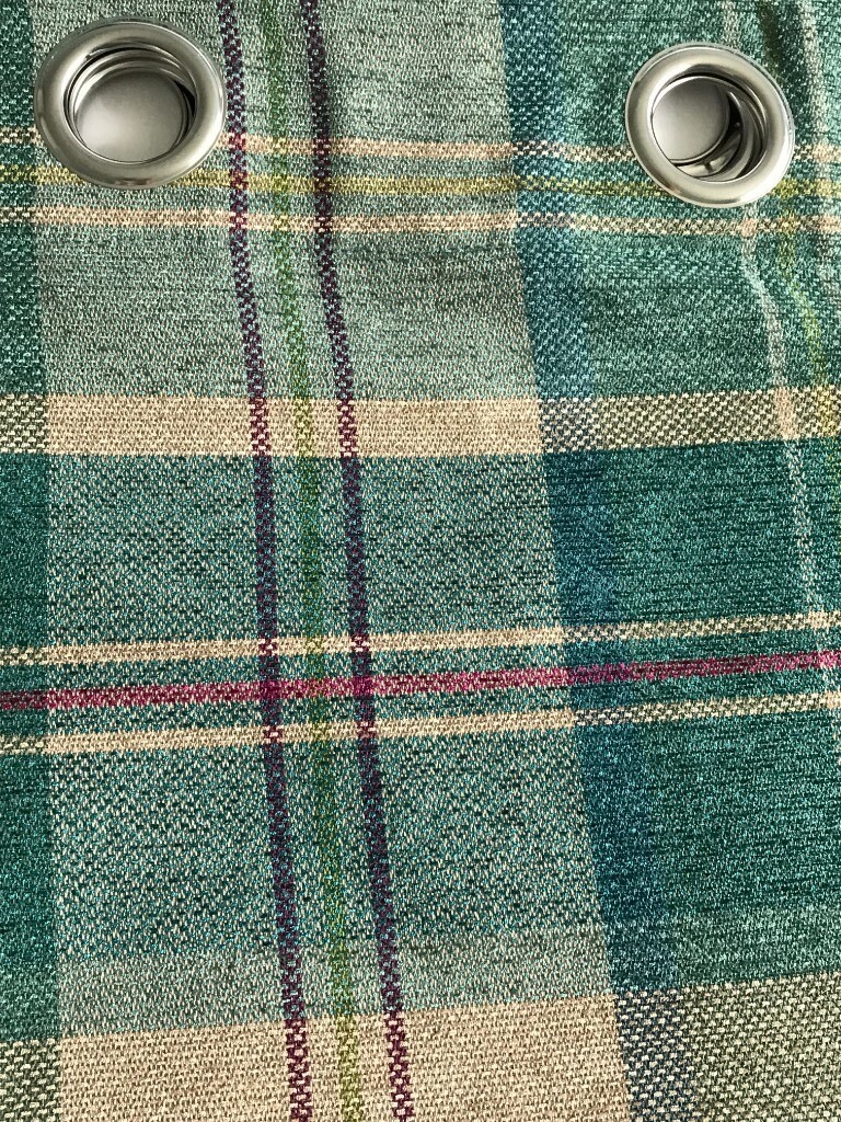 Dunelm Eyelet Curtains Hamish Teal 2 Pairs With 2 Matching