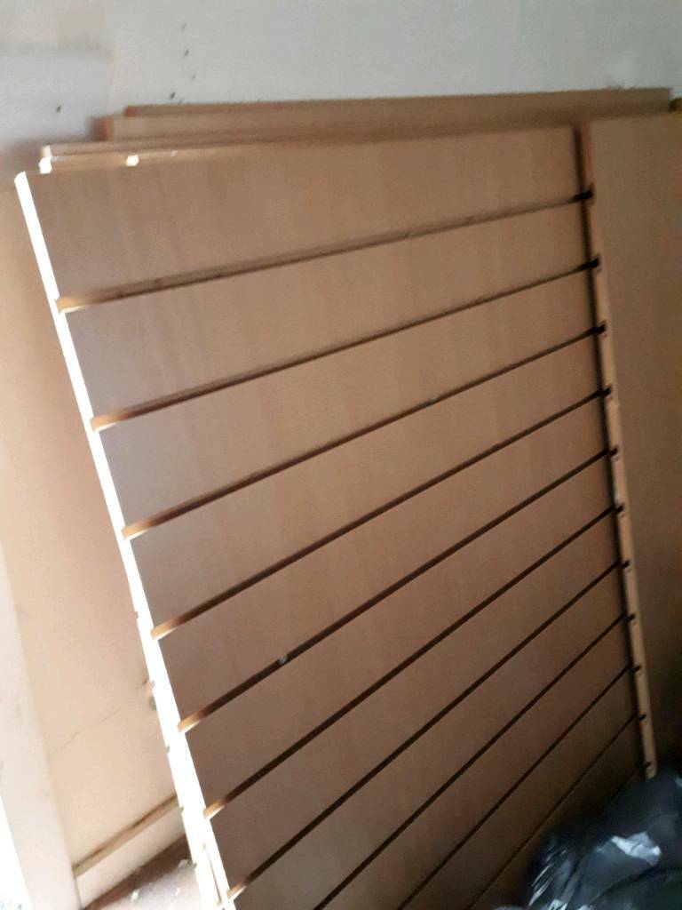 12 Oak Slatwall retail shop display panels in Carrickfergus, County