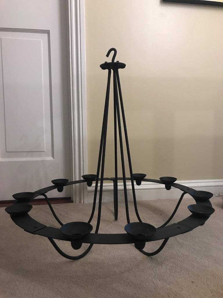 IKEA candle chandelier candelabra black iron in Stowmarket, Suffolk