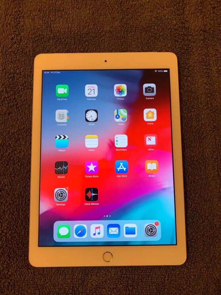 Apple iPad air 2 128gb silver WiFi cellular excellent 