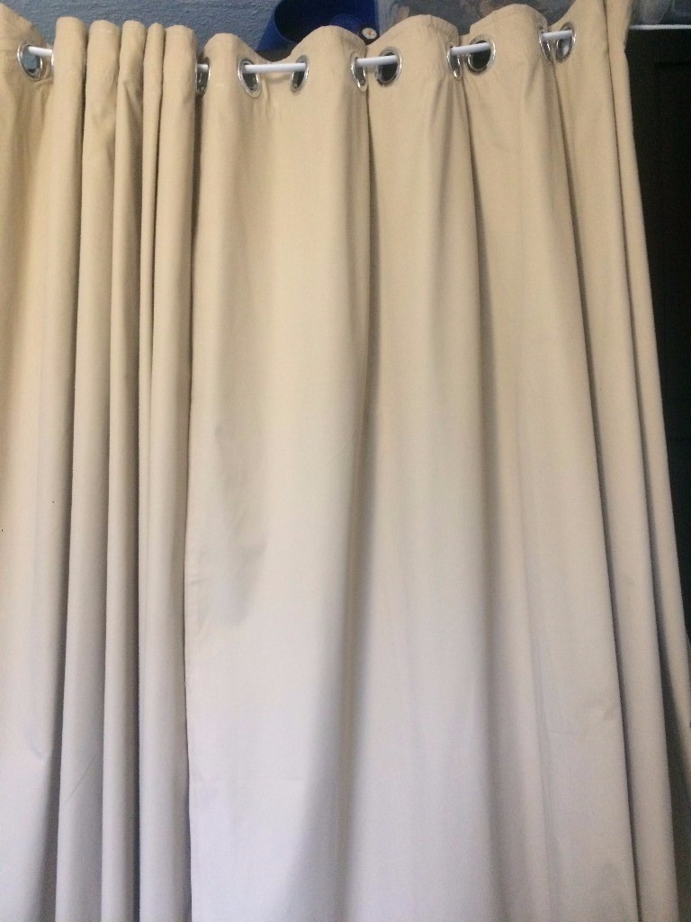 House Clearance Two Curtains Beige Colour Elegant Light In