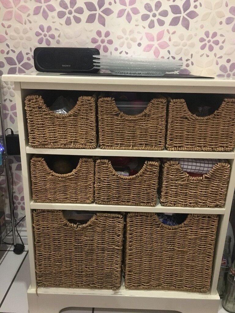 kitchen storage unit with wicker baskets in Cambridge, Cambridgeshire